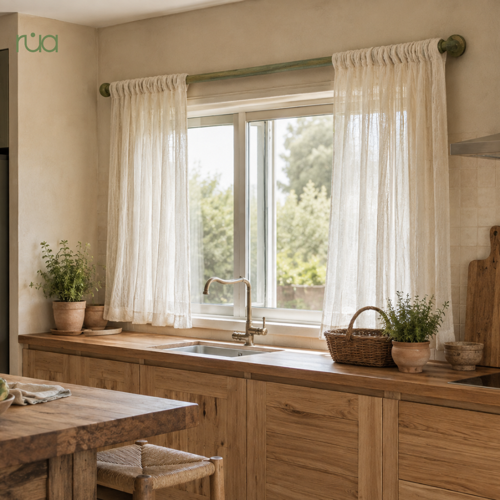 Cortina de Cocina I Gasa de algodón - Imagen 2