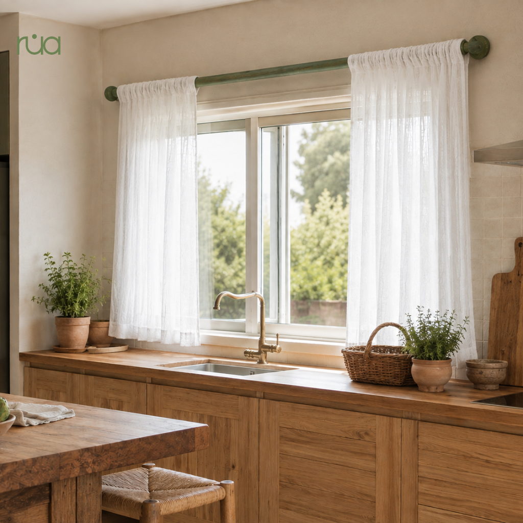 Cortina de Cocina I Gasa de algodón - Imagen 3